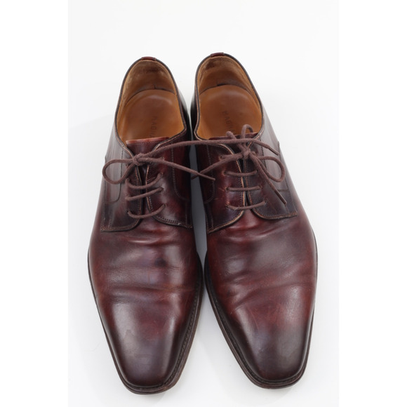 Magnanni Men\'s Brown Leather Derby Lace Up Dress Shoes Size 11.5 Designer main image 14